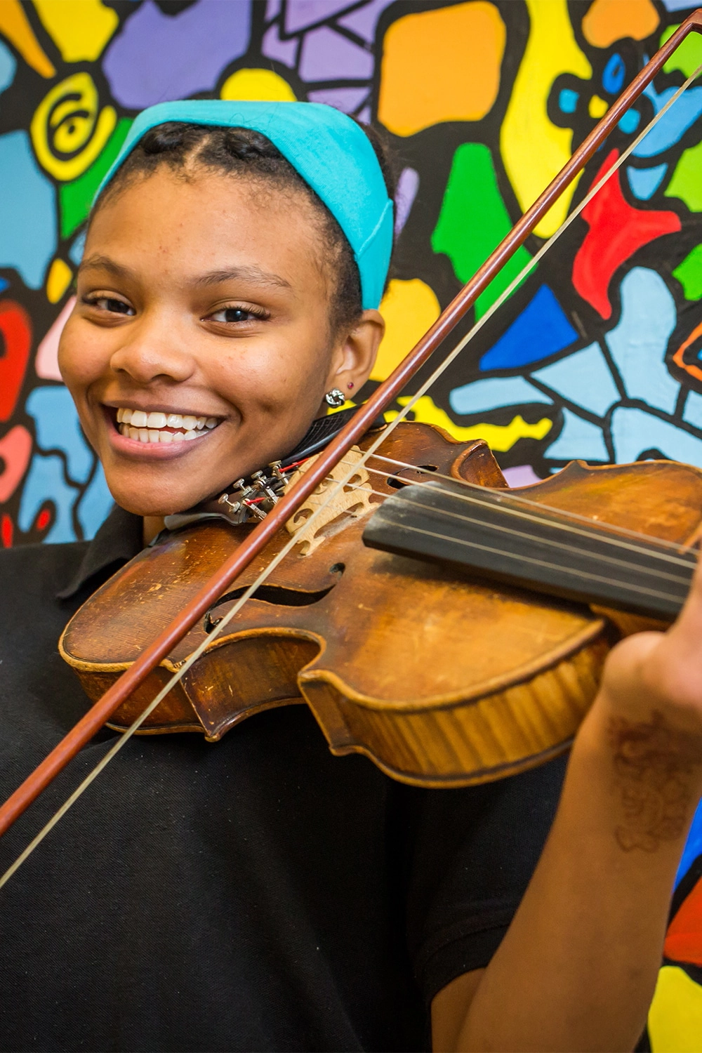 Freire Middle student playing violin
